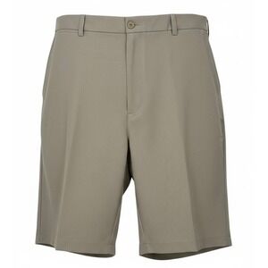 NEW Roundtree Yorke Performance Shorts Mens 52B X 9‎ Classic Fit Tan Herringbone